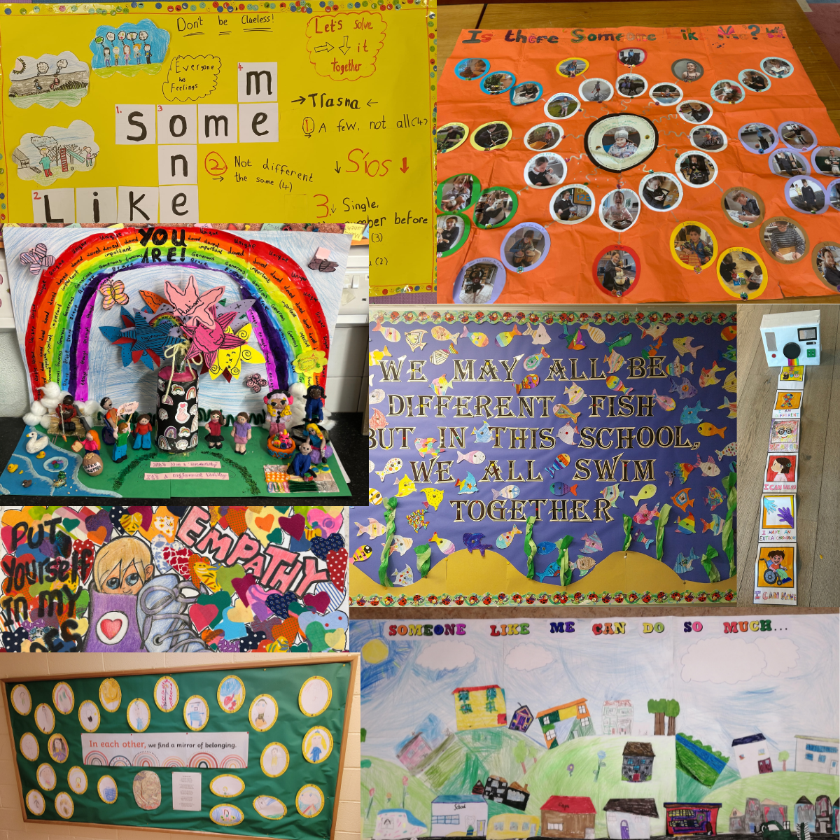 A selection of County winning entries in the Someone Like Me Art competition 2025/26