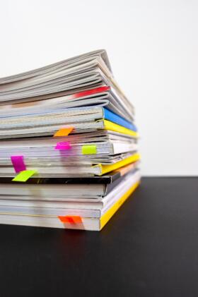 A pile of research reports