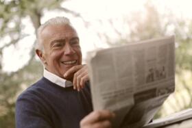 Man reading a newspaper