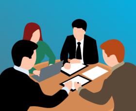 Animation of a business meeting