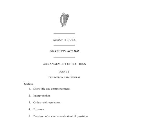 Cover of the Disability Act 2005