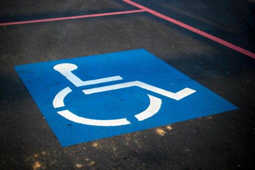 Car parking space allocated to disabled persons
