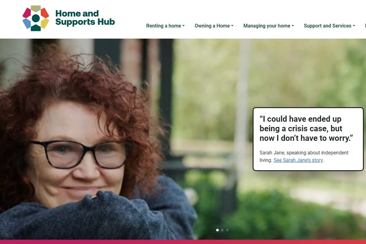 Home and Supports Hub website